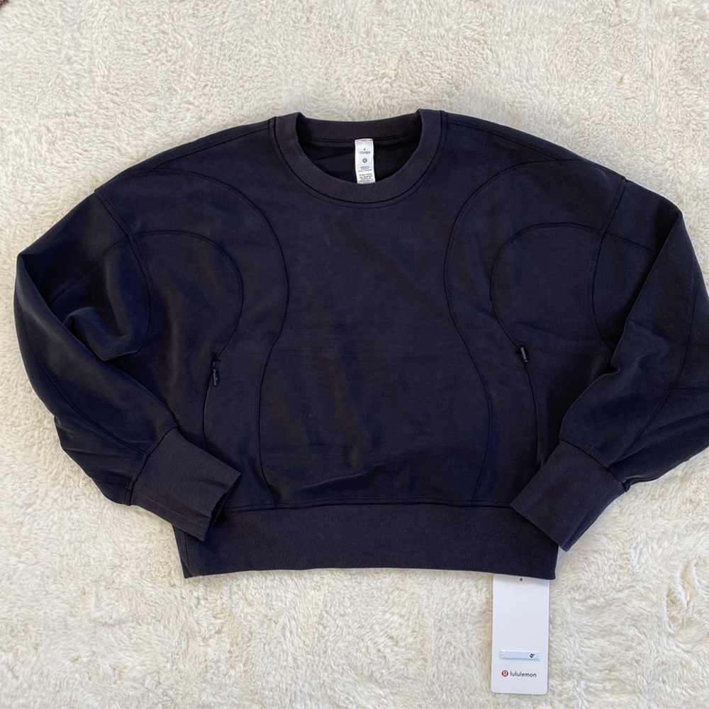 ❤️ Lululemon Softstreme Pocketed Crewneck NWT Size 6 Black